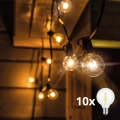 Brilagi - LED Lauko dekoratyvinė girlianda GIRLANDA 10xE12/0,6W/230V 8m juoda IP44 šilta balta