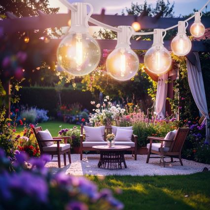 Brilagi - LED Lauko dekoratyvinė girlianda GIRLANDA 10xE12/0,6W/230V 8m balta IP44 šiltai balta