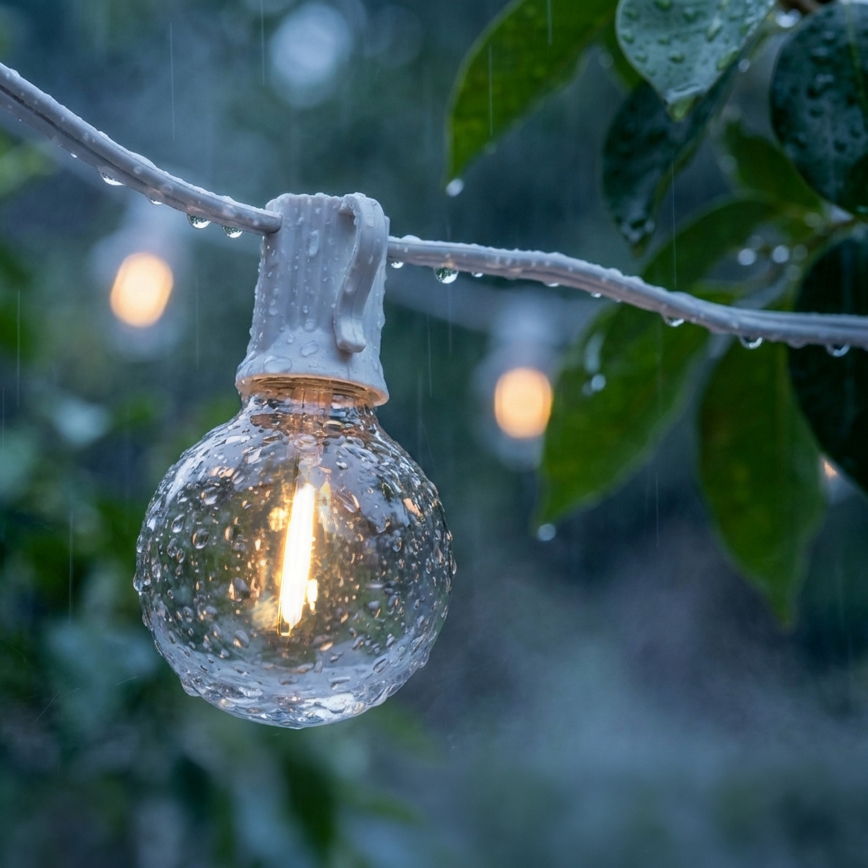 Brilagi - LED lauko dekoratyvinė girlianda GIRLANDA 10xE12/0,6W/230V 8m balta IP44 šiltai balta