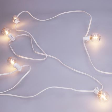 Brilagi - LED lauko dekoratyvinė girlianda GIRLANDA 10xE12/0,6W/230V 8m balta IP44 šiltai balta