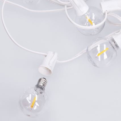 Brilagi - LED lauko dekoratyvinė girlianda GIRLANDA 10xE12/0,6W/230V 8m balta IP44 šiltai balta