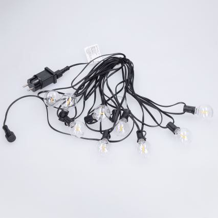 Brilagi - LED lauko dekoratyvinė girlianda GIRLANDA 10xE12/0,6W/230V 8m juoda IP44 šiltai balta