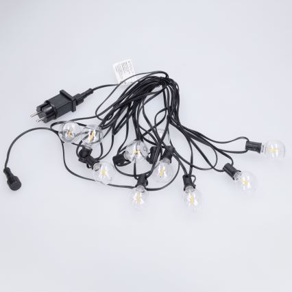 Brilagi - LED lauko dekoratyvinė girlianda GIRLANDA 10xE12/0,6W/230V 8m juoda IP44 šiltai balta