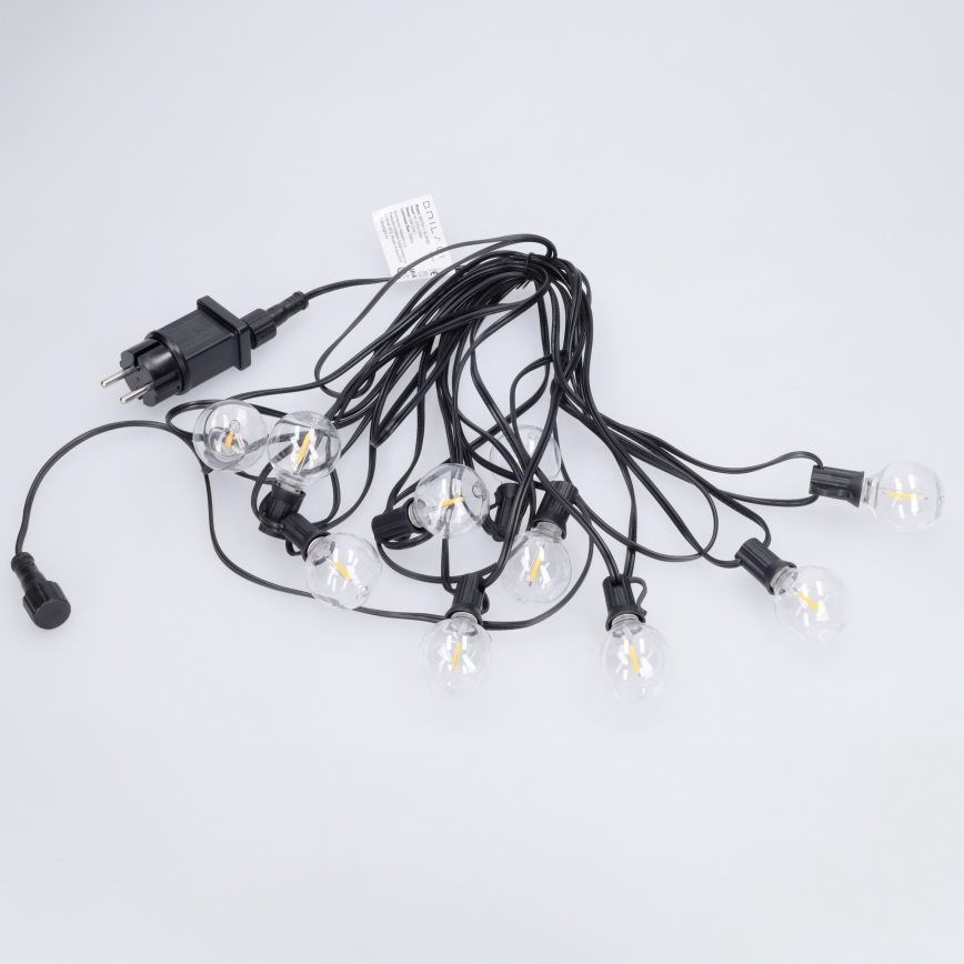 Brilagi - LED lauko dekoratyvinė girlianda GIRLANDA 10xE12/0,6W/230V 8m juoda IP44 šiltai balta