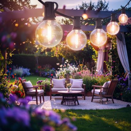 Brilagi - LED lauko dekoratyvinė girlianda GIRLANDA 18xE12/0,6W/230V 13m juoda IP44 šiltai balta