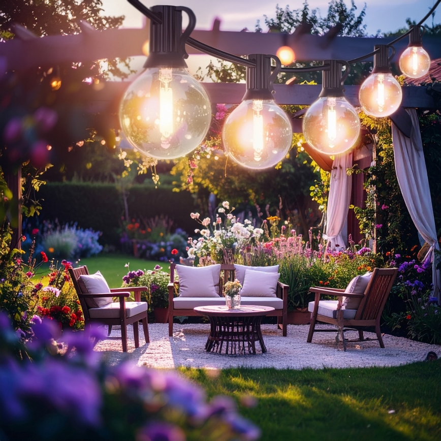 Brilagi - LED lauko dekoratyvinė girlianda GIRLANDA 18xE12/0,6W/230V 13m juoda IP44 šiltai balta