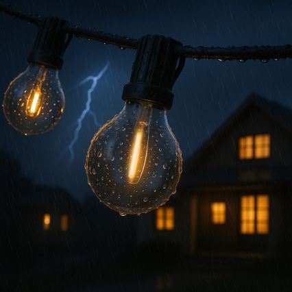 Brilagi - LED lauko dekoratyvinė girlianda GIRLANDA 18xE12/0,6W/230V 13m juoda IP44 šiltai balta