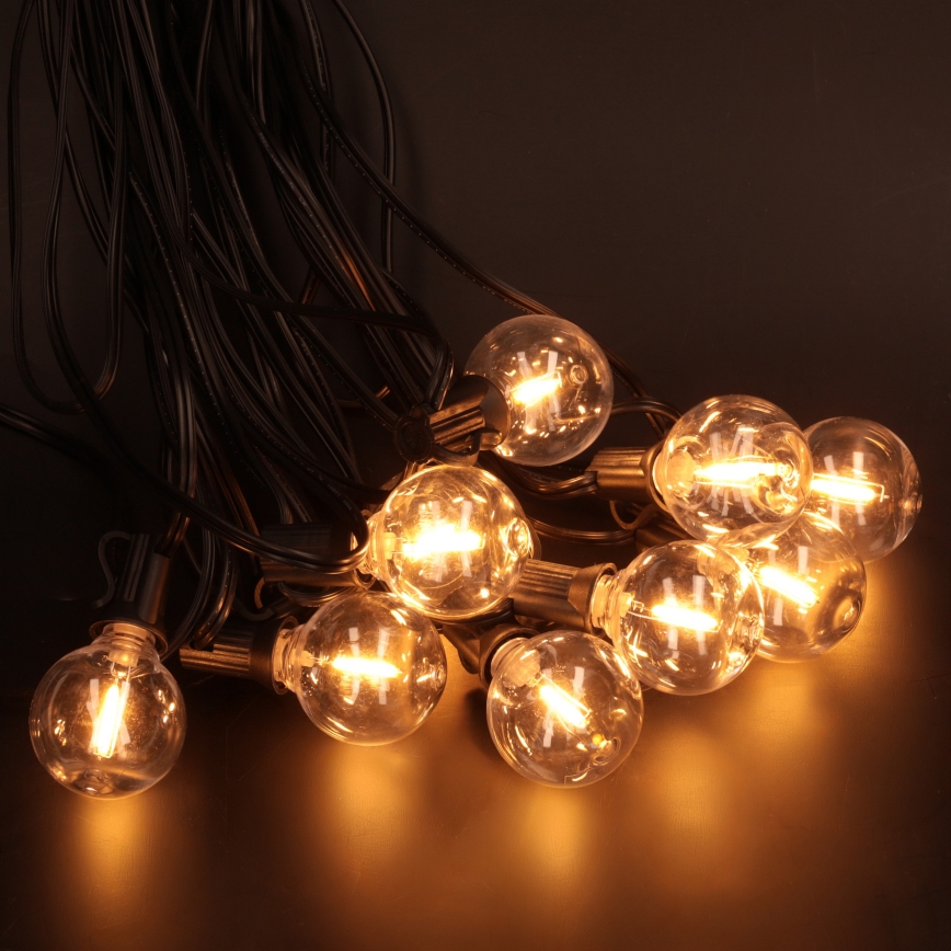 Brilagi - LED lauko dekoratyvinė girlianda GIRLANDA 18xE12/0,6W/230V 13m juoda IP44 šiltai balta