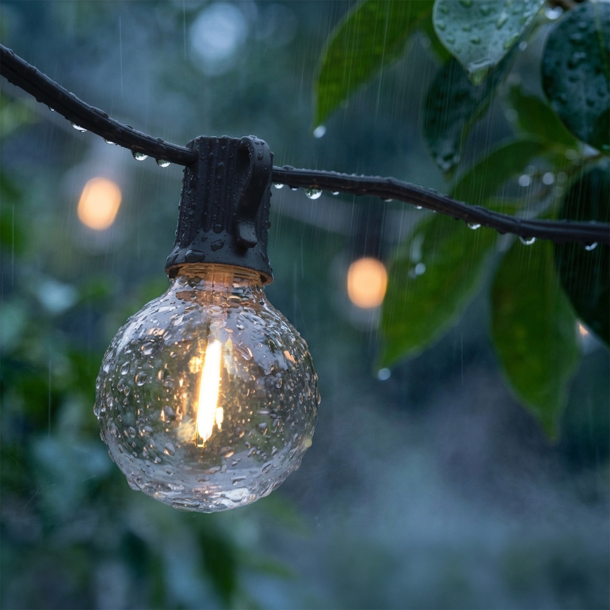 Brilagi - LED lauko dekoratyvinė girlianda GIRLANDA 18xE12/0,6W/230V 13m juoda IP44 šiltai balta