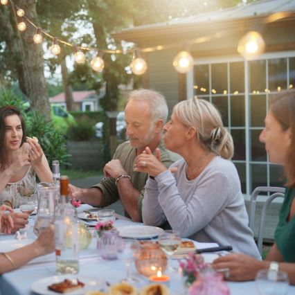 Brilagi - LED lauko dekoratyvinė girlianda GIRLANDA 18xE12/0,6W/230V 13m juoda IP44 šiltai balta