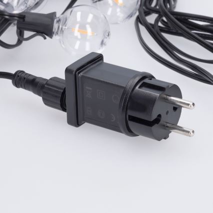 Brilagi - LED lauko dekoratyvinė girlianda GIRLANDA 18xE12/0,6W/230V 13m juoda IP44 šiltai balta