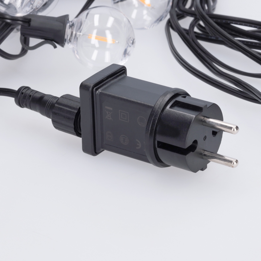 Brilagi - LED lauko dekoratyvinė girlianda GIRLANDA 18xE12/0,6W/230V 13m juoda IP44 šiltai balta