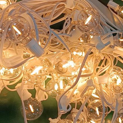 Brilagi - LED lauko dekoratyvinė girlianda GIRLANDA 25xE12/0,8W/230V 20m balta IP44 šilta balta
