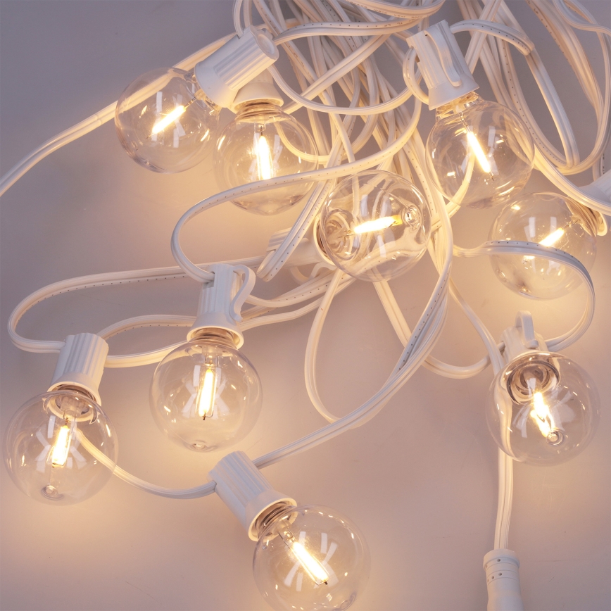 Brilagi - LED lauko dekoratyvinė girlianda GIRLANDA 25xE12/0,8W/230V 20m balta IP44 šilta balta