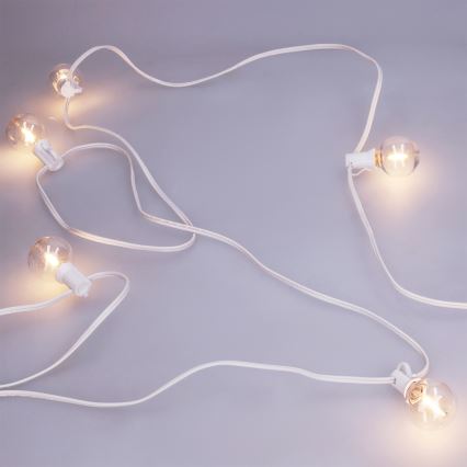 Brilagi - LED lauko dekoratyvinė girlianda GIRLANDA 25xE12/0,8W/230V 20m balta IP44 šilta balta