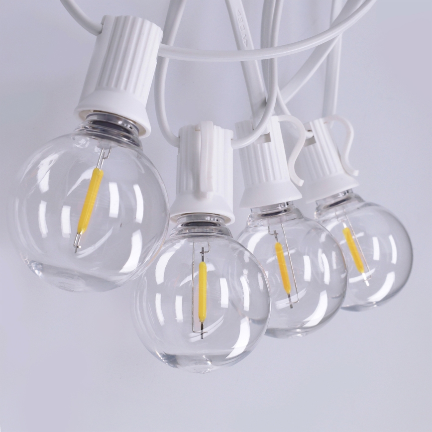 Brilagi - LED lauko dekoratyvinė girlianda GIRLANDA 25xE12/0,8W/230V 20m balta IP44 šilta balta