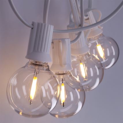 Brilagi - LED lauko dekoratyvinė girlianda GIRLANDA 25xE12/0,8W/230V 20m balta IP44 šilta balta