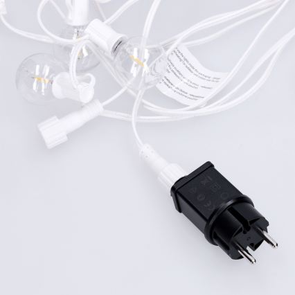 Brilagi - LED lauko dekoratyvinė girlianda GIRLANDA 25xE12/0,8W/230V 20m balta IP44 šilta balta