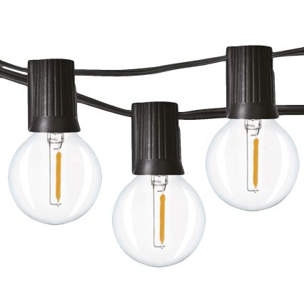 Brilagi - LED lauko dekoratyvinė girlianda GIRLANDA 25xE12/0,36W/24V 20m juoda IP44 šiltai balta