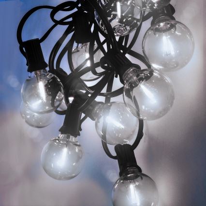 Brilagi - LED lauko dekoratyvinė girlianda GIRLANDA 25xE12/0,8W/230V 20m IP44 šaltai balta