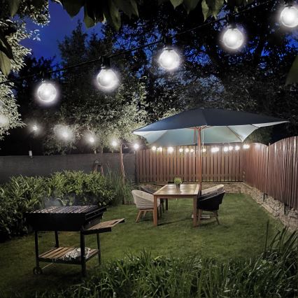 Brilagi - LED lauko dekoratyvinė girlianda GIRLANDA 25xE12/0,8W/230V 20m IP44 šaltai balta