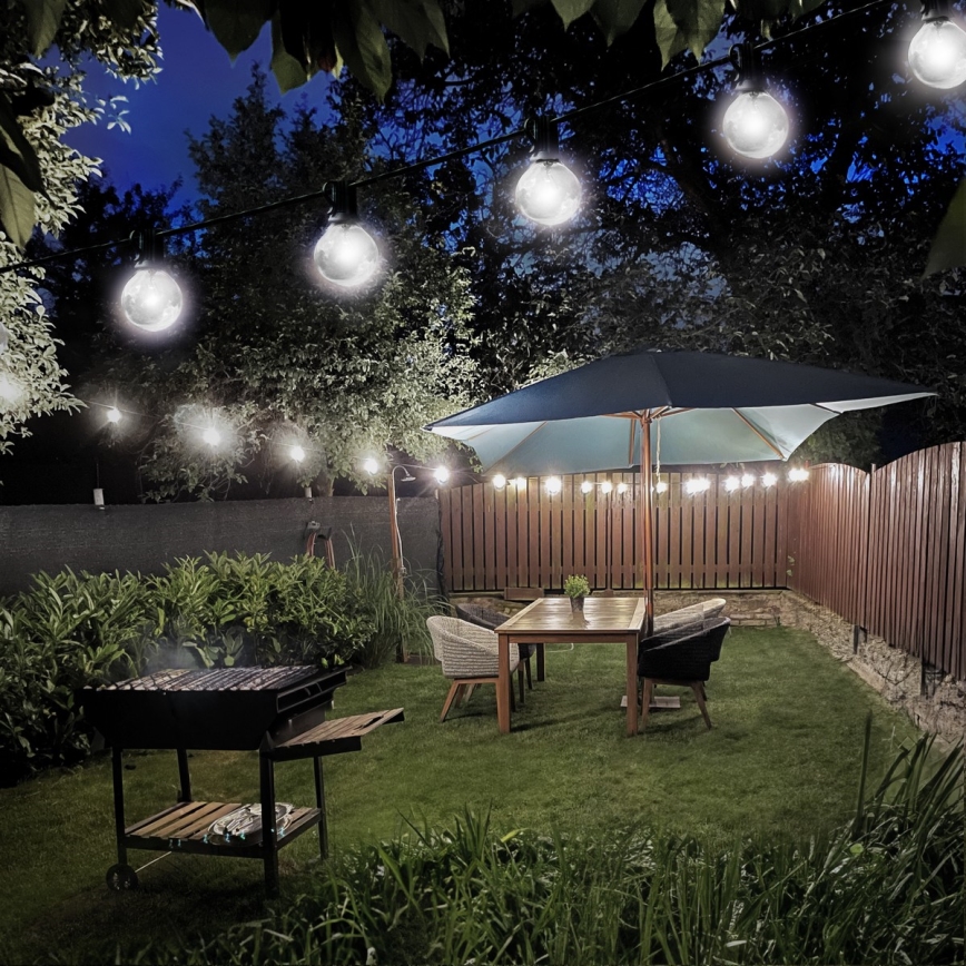 Brilagi - LED lauko dekoratyvinė girlianda GIRLANDA 25xE12/0,8W/230V 20m IP44 šaltai balta