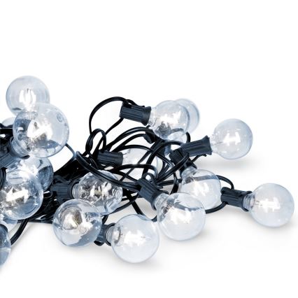 Brilagi - LED lauko dekoratyvinė girlianda GIRLANDA 25xE12/0,8W/230V 20m IP44 šaltai balta
