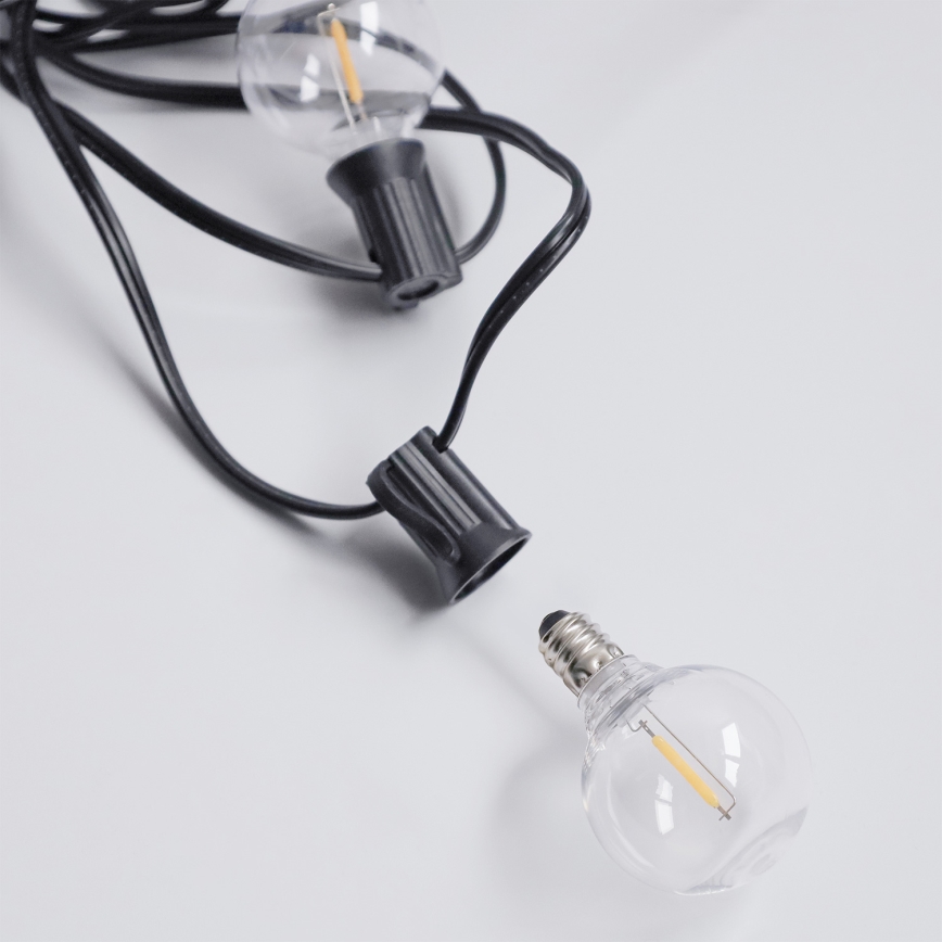 Brilagi - LED lauko dekoratyvinė girlianda GIRLANDA 25xE12/0,6W/230V 20m juoda IP44 šilta balta + su nuotoliniu valdymu