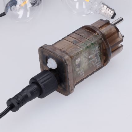 Brilagi - LED lauko dekoratyvinė girlianda GIRLANDA 25xE12/0,6W/230V 20m juoda IP44 šilta balta + su nuotoliniu valdymu