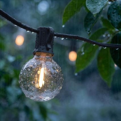 Brilagi - LED lauko dekoratyvinė girlianda GIRLANDA 25xE12/0,6W/230V 20m juoda IP44 šilta balta + nuotolinis valdymas