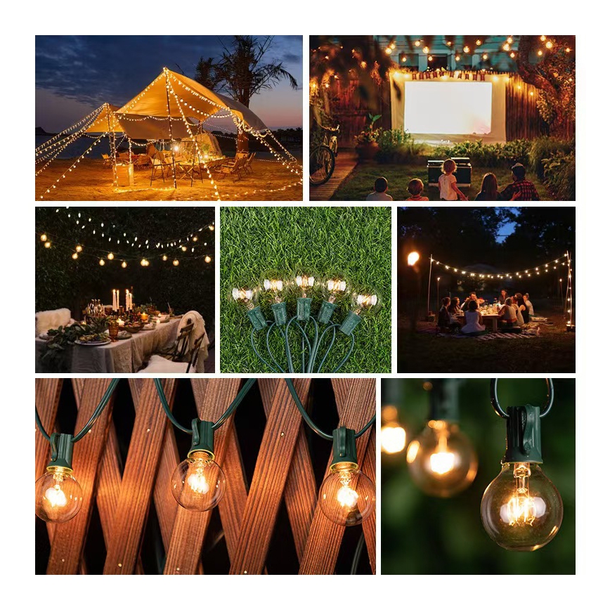 Brilagi - LED lauko dekoratyvinė girlianda GIRLANDA 25xE12/0,8W/230V 20m žalia IP44 šiltai balta