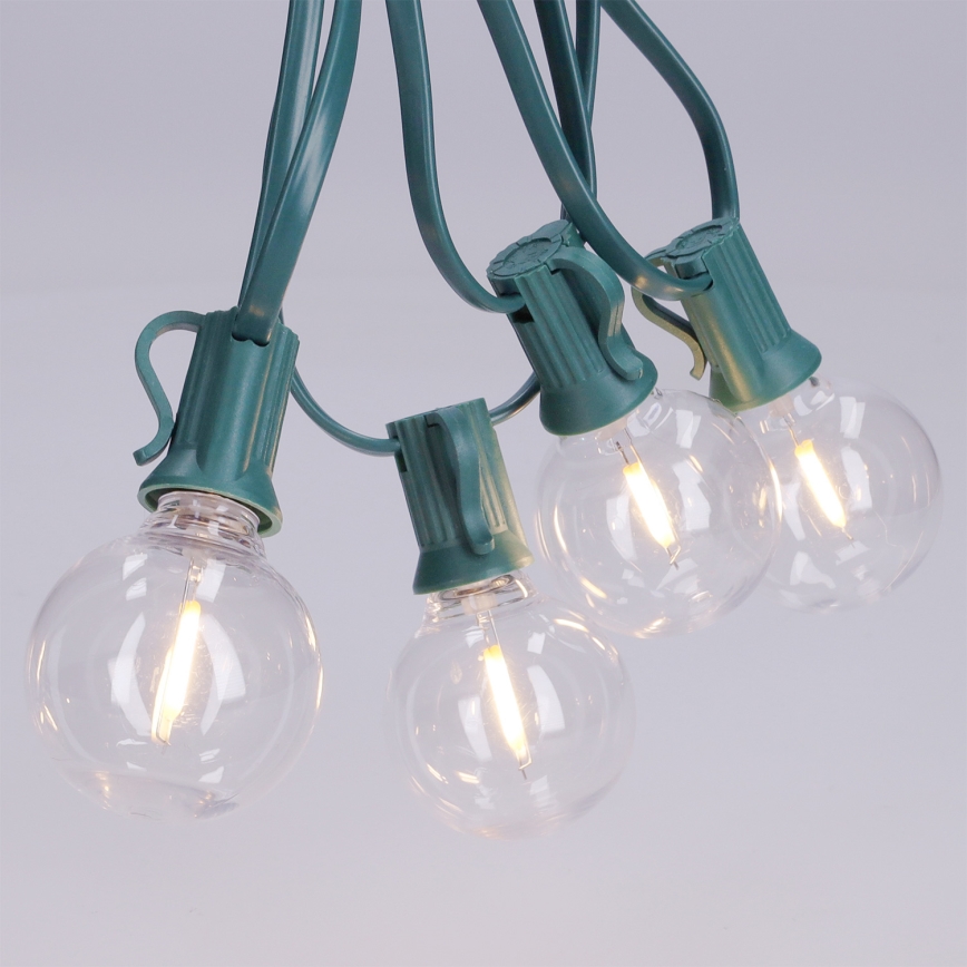 Brilagi - LED lauko dekoratyvinė girlianda GIRLANDA 25xE12/0,8W/230V 20m žalia IP44 šiltai balta