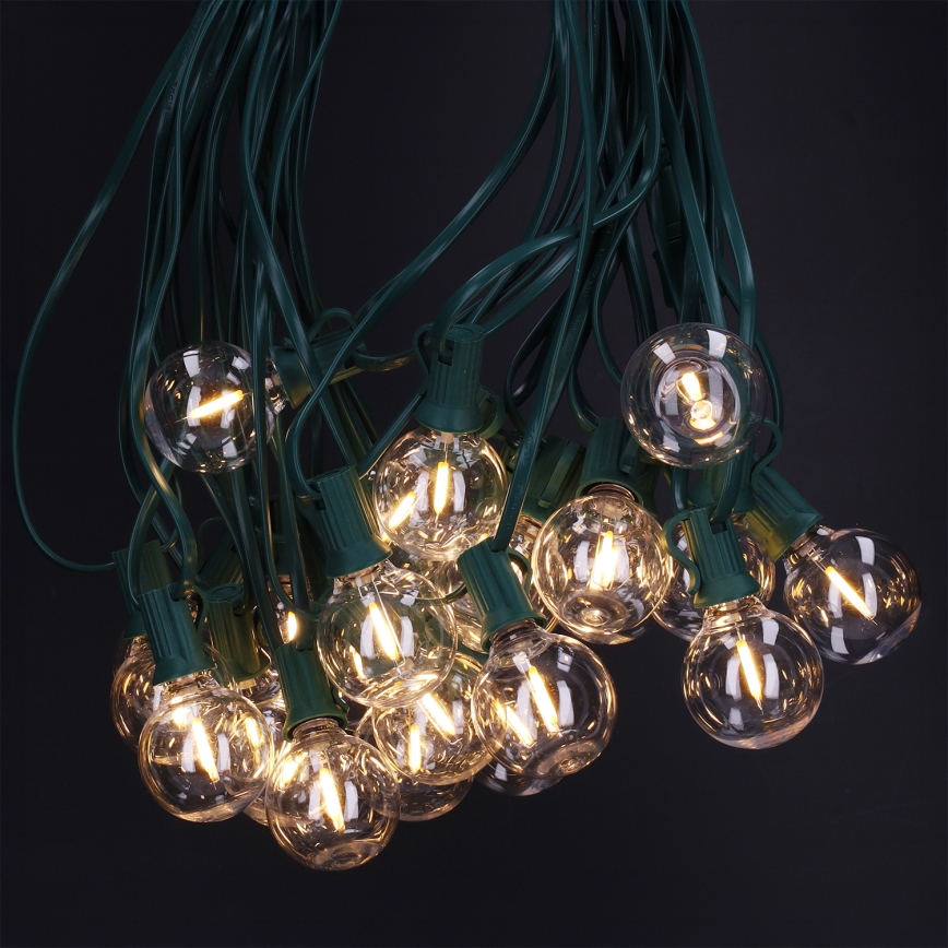 Brilagi - LED lauko dekoratyvinė girlianda GIRLANDA 25xE12/0,8W/230V 20m žalia IP44 šiltai balta