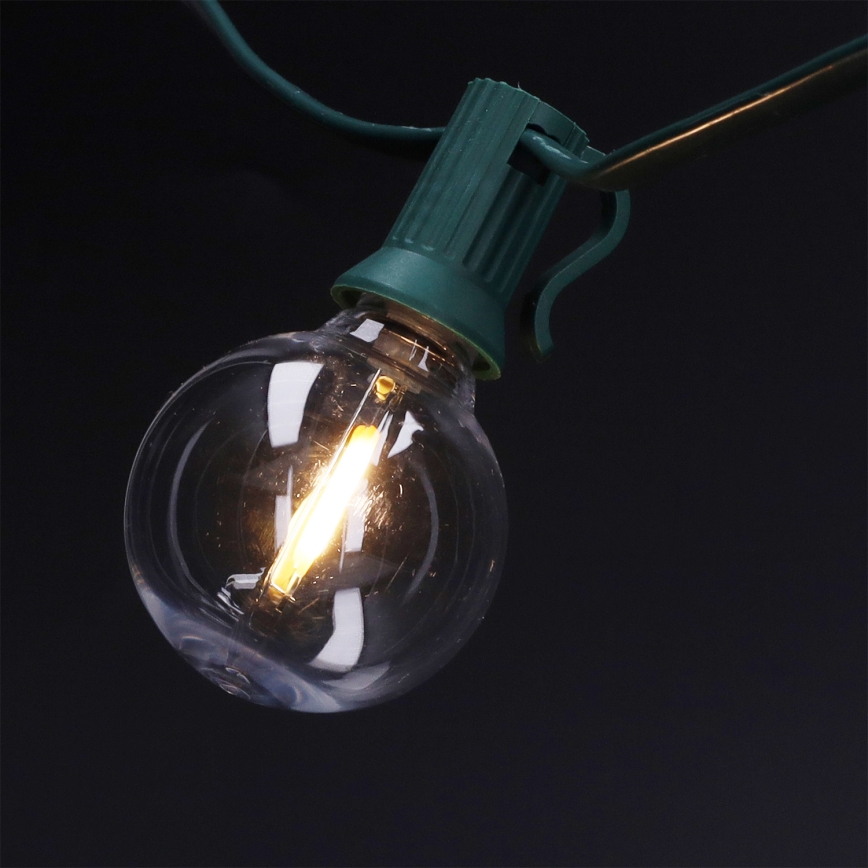 Brilagi - LED lauko dekoratyvinė girlianda GIRLANDA 25xE12/0,8W/230V 20m žalia IP44 šiltai balta