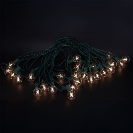 Brilagi - LED lauko dekoratyvinė girlianda GIRLANDA 25xE12/0,8W/230V 20m žalia IP44 šiltai balta