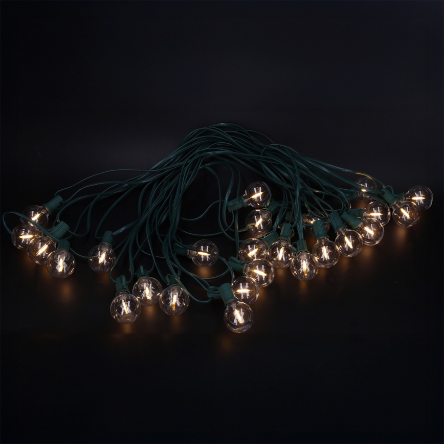 Brilagi - LED lauko dekoratyvinė girlianda GIRLANDA 25xE12/0,8W/230V 20m žalia IP44 šiltai balta