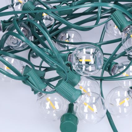 Brilagi - LED lauko dekoratyvinė girlianda GIRLANDA 25xE12/0,8W/230V 20m žalia IP44 šiltai balta