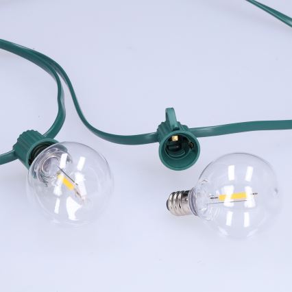 Brilagi - LED lauko dekoratyvinė girlianda GIRLANDA 25xE12/0,8W/230V 20m žalia IP44 šiltai balta