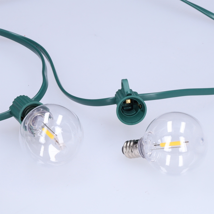 Brilagi - LED lauko dekoratyvinė girlianda GIRLANDA 25xE12/0,8W/230V 20m žalia IP44 šiltai balta