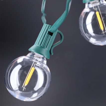 Brilagi - LED lauko dekoratyvinė girlianda GIRLANDA 25xE12/0,8W/230V 20m žalia IP44 šiltai balta