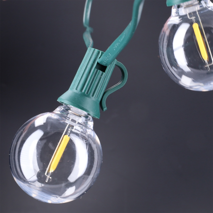 Brilagi - LED lauko dekoratyvinė girlianda GIRLANDA 25xE12/0,8W/230V 20m žalia IP44 šiltai balta