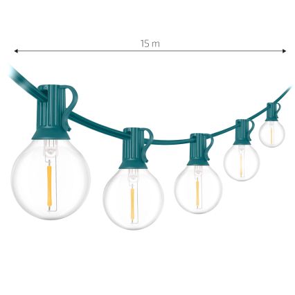 Brilagi - LED lauko dekoratyvinė girlianda GIRLANDA 25xE12/0,8W/230V 20m žalia IP44 šiltai balta