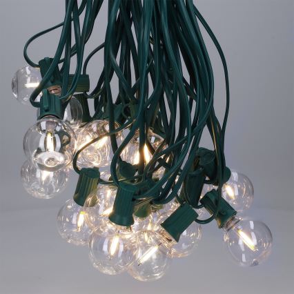 Brilagi - LED lauko dekoratyvinė girlianda GIRLANDA 25xE12/0,8W/230V 20m žalia IP44 šiltai balta