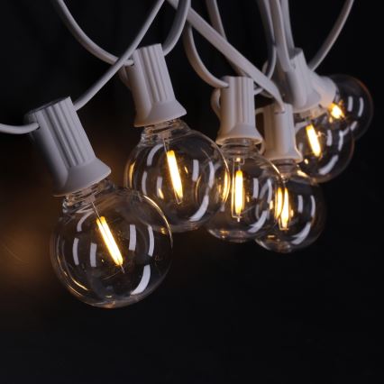 BRILAGI - LED Lauko dekoracinė girlianda GIRLANDA 10xE12/0,6W/230V 8m balta IP44 šiltai balta