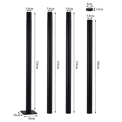 Brilagi - LED lauko gatvės šviestuvas su 4 m aukščio stulpu URBANSPARK LED/120W/230V juoda IP65