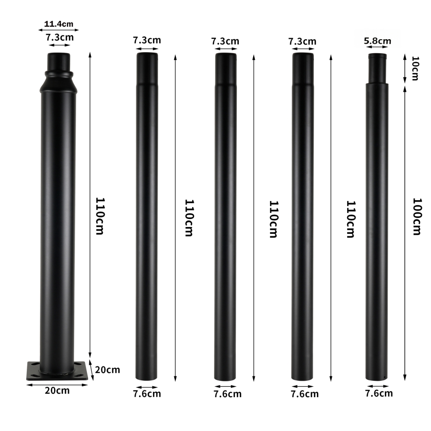 Brilagi - LED lauko gatvės žibintas su 5 m aukščio stulpu URBANSPARK LED/120W/230V juoda IP65