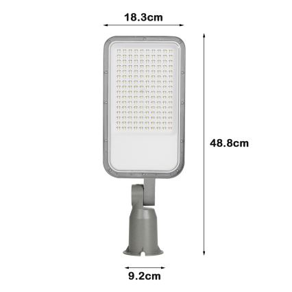 Brilagi - LED lauko gatvės šviestuvas su pasukamu šarnyru URBANLIGHT LED/100W/230V pilkas IP65