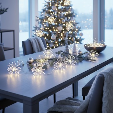 Brilagi - LED lauko girlianda, 150 LED, 5 m, IP44, šaltai balta, fejerverkų efektas