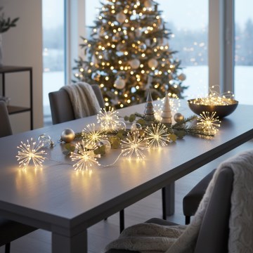 Brilagi - LED lauko girlianda 150 LED, 5 m, IP44, šiltai balta, fejerverkų efektas