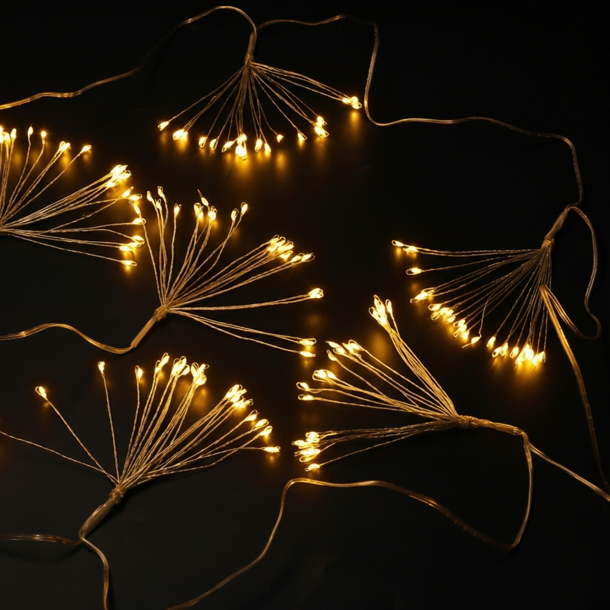 Brilagi - LED lauko girlianda 150 LED, 5 m, IP44, šiltai balta, fejerverkų efektas